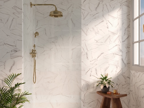 CALACATTA WHITE AND MARQUINA GOLD
